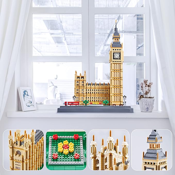 YaJie Big Ben Architecture Model Building Block Sets (6473PCS) - World Famous Architectural Model Toys Present for Kid Age of 14+ and Adult