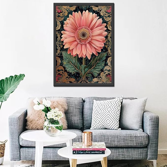 Pink Gerber Flower Jigsaw Puzzles for Adults 1000 Pieces, Multi-Petal Jigsaw Puzzle 20 x 27 Inch Colorful DIY Puzzles for Home Decoration, Family Puzzle Perfect for Game Nights 27" x 20"