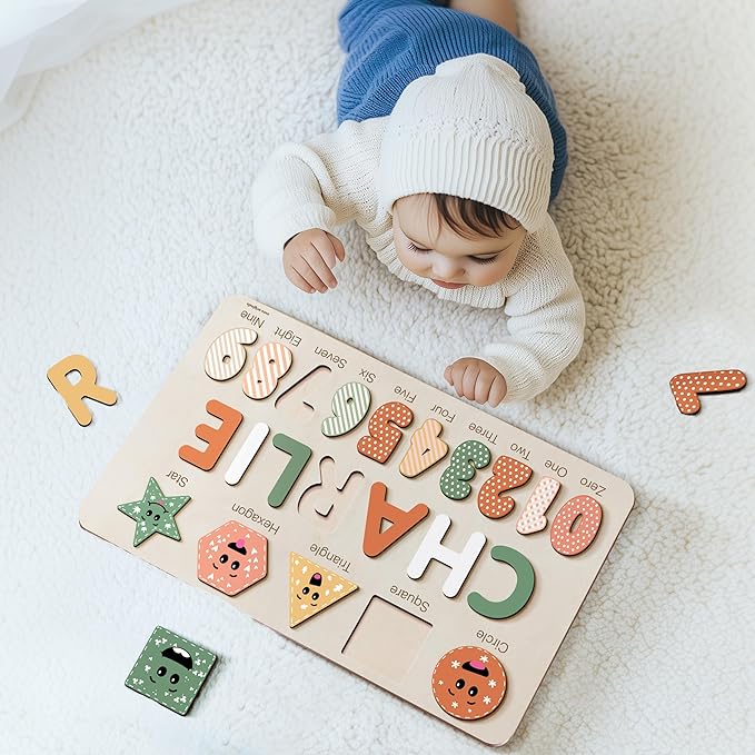 Wood Name Puzzle, Kid Gift, Toddler Name Puzzle, Baby Name Puzzle, Baby Gift, Baby Boy Gift, Baby Girl Gift, Toddler Gift, Birthday Gift, Toddler Toy, Baby Toy, Montessori, Custom Puzzle