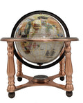 Unique Art 10-Inch Tall Table Top Pearl Swirl Ocean Gemstone World Globe with Copper 4 leg Stand (Pearl/4 Leg Copper)
