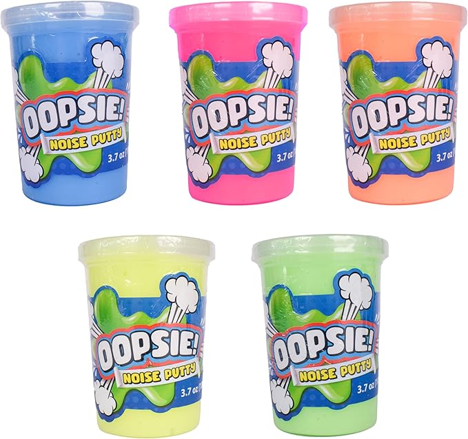 Oopsie Noise Putty, 24 Container Party Pack, 3.7oz Squishy Sensory Toys for Kids and Adults, Silly Party Favor, Non Sticky, Stress Relief, Super Soft Putty Slime