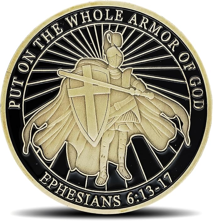 Armor of God Challenge Coin - Ephesians 6:11 Inspirational Gift for Spiritual Protection & Faith