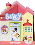 Bluey Play Date Plush Surprise, Decorate House with Stickers, Attach The Play Time Sign, Then Open The Door for a Surprise to Appear, Style May Vary