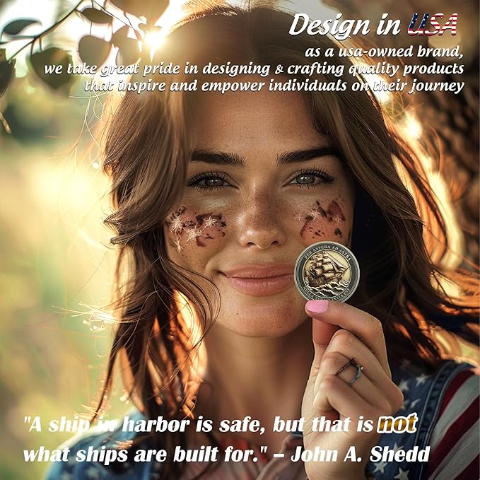 Sailing Anchor Inspiration Coin - Symbol of Faith and Strength Encouragement Challenge Coins - Incentive Awards Medallion Pocket Token - Collectible Office Commemorative Gifts