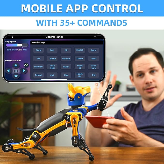 Petoi Bittle Robot Dog STEM Kit(Pre-Assembled) | Smart Coding Kit, App Control IoT Pet Robotic Dog | Programmable Open Source DIY STEM Kit & Robotics Education for Engineers, Geeks, & Teens