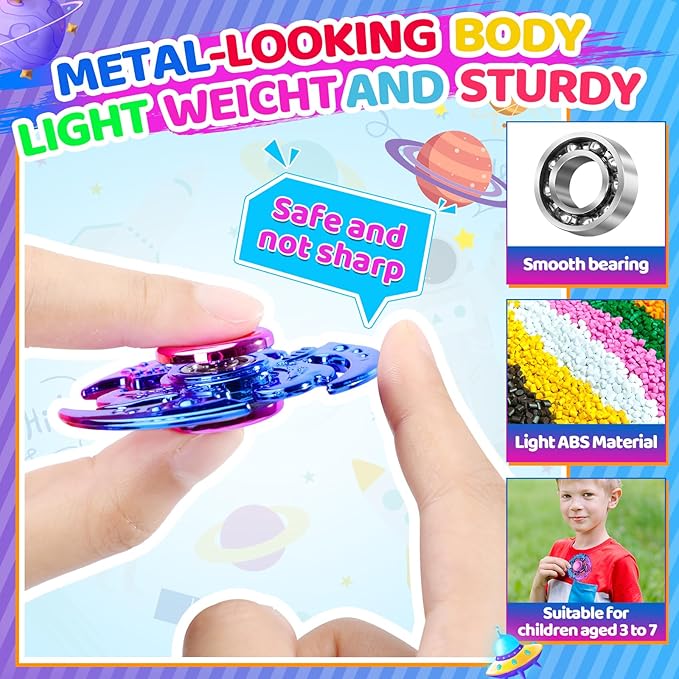 12 Pack Fidget Spinner, Halloween Fidget Spinners Bulk Sensory Fidget Toys for Kids and Adults - Halloween Party Favor Stress Relief Toy and Anxiety Reducer, Goodie Bag Fillers Classroom Prizes