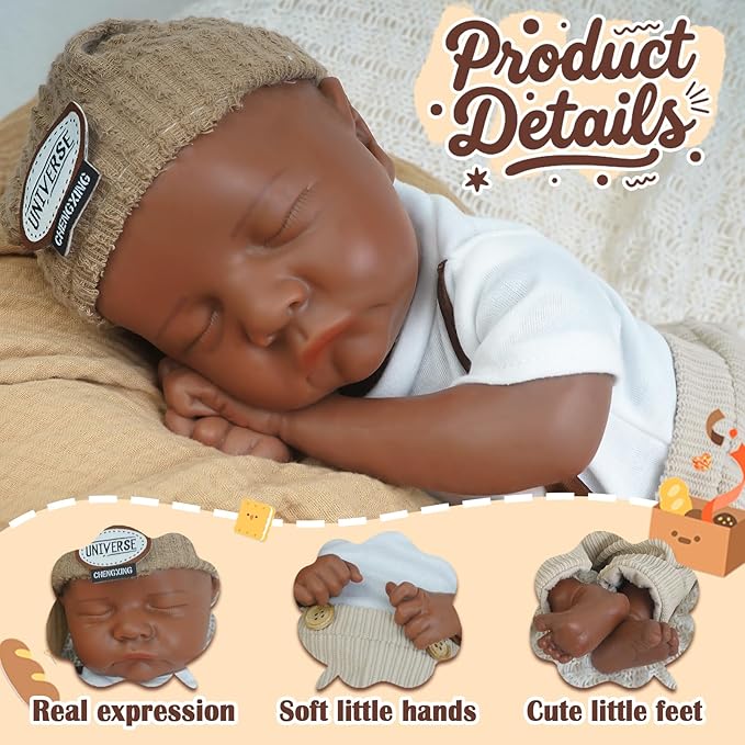 Boy 17.5 Inch, Full Silicone Baby Doll, Realistic Baby Dolls, Realistic Veins & Sleeping Pose, Not Vinyl, Reborn Baby Dolls Silicone Full Body, Gift Set