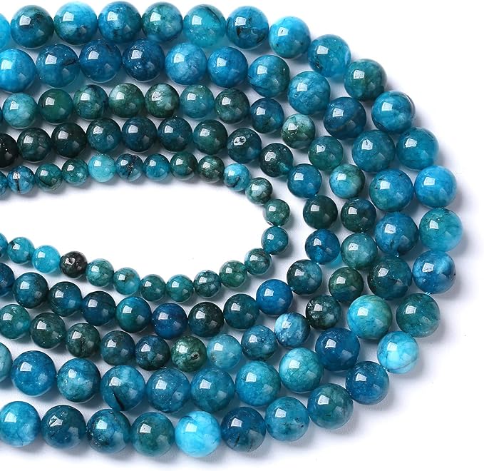 160PCS 4MM Blue Apatite Spacer Loose Beads for Jewelry Making DIY Bracelet Necklace 2 Strands