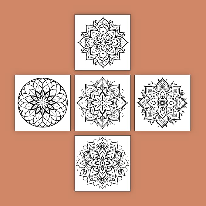 ArtPops Coloring Boxes – Pop-Up Pre-Printed Coloring Box Set – DIY Wall Art Kit for Teens & Adults – Eco-Friendly, Easy to Hang, No Frame Needed – 5-Pack, Peaceful Patterns