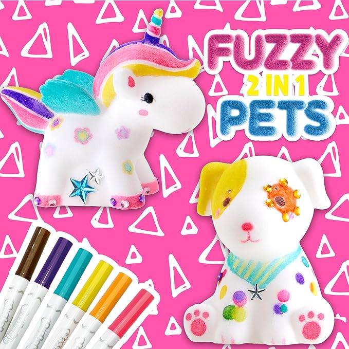 AGENTLAN Washable Pet Care Toy Set, Coloring Animal Craft, Paint Arts & Crafts Kits with Dog and Unicorn, Creative Coloring Activity Toys, Reusable Gifts for Girls and Boys Ages 3 4 5 6 7 8 9