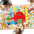Gatherfun Farm Animal Party Giant Coloring Poster - 31.5X 72 Inches - Versatile Classroom Wall Décor & Birthday Activity - Farm Poster or Table Cover for School Parties and Special Events