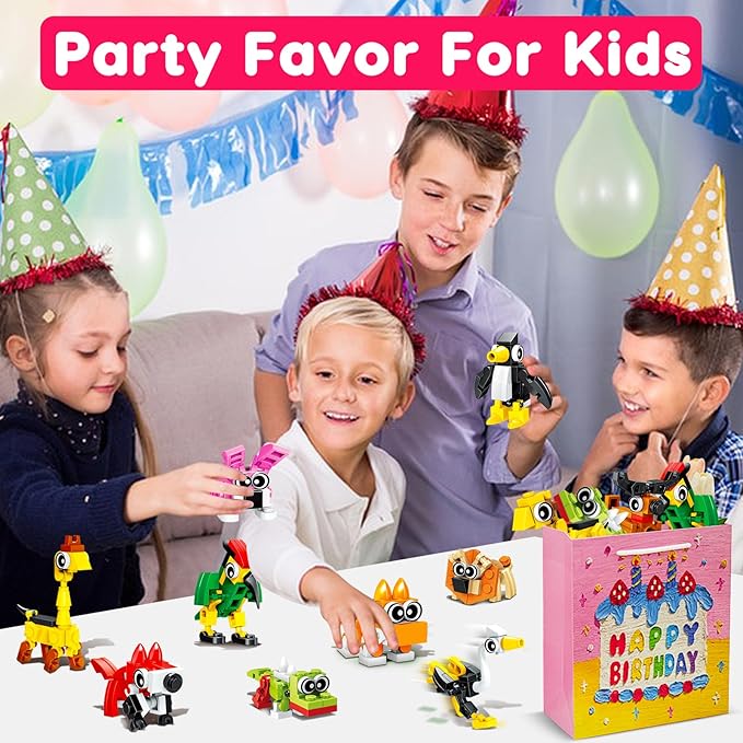 20pcs Animal Mini Building Blocks Party Favor for Kids Return Gifts For Birthday Goodie Bag Stuffer Class Prize Box Toys Small Bulk Pinata Stuffer End of School Year Gift for Student Boy Girl 4-8 8-12