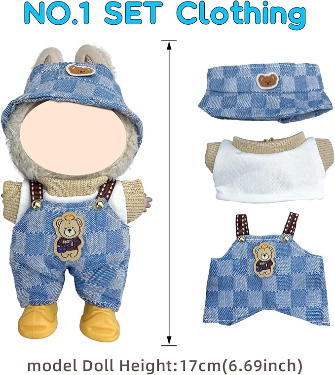 4 Pack—Adorable Outfit Set for 17cm Dolls,Premium Designer Doll Clothes with Accessories,6.7 Inches Cute Doll Clothes,Luxury Chic Fashion Doll Clothing Set(No Dolls and Shoes) (Set C