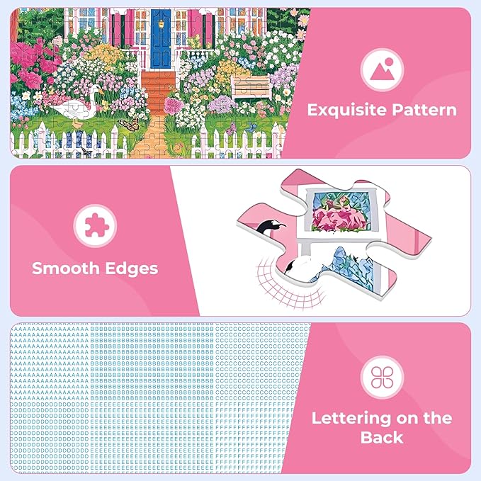 Puzzles for Adults 500 Pieces,Beautiful Manor Puzzle for Adults 500 Pieces,Spring Garden House Jigsaw Puzzles for Seniors and Kids, Perfect for Game Nights Giving Puzzles,20.5x15 in
