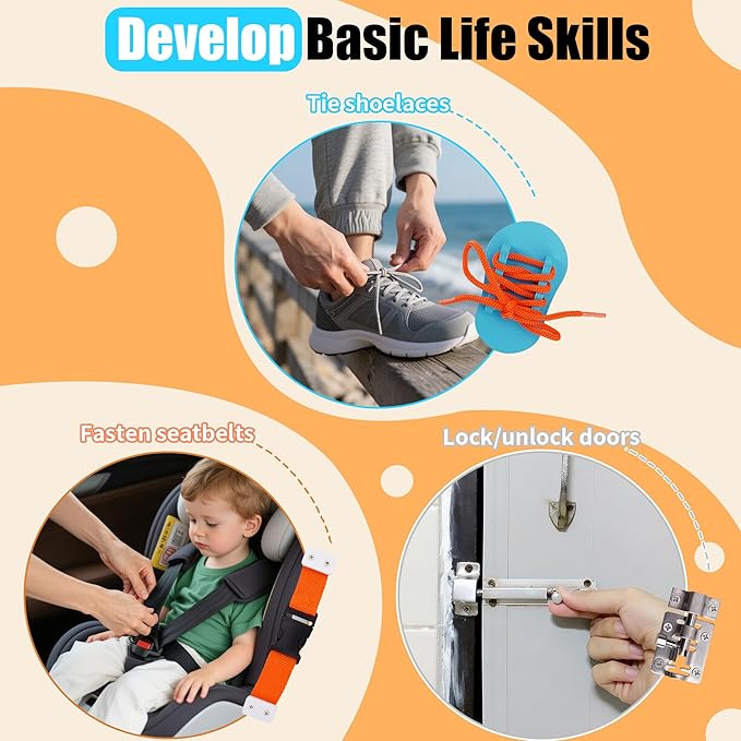ATOYUS Montessori Busy Board Toddler Toys for Ages 3-5, Wooden Baby Sensory Toys for Kids 3 4 5 Year Old with Autism, Preschool Learning Educational Christmas Birthday Infant Gifts for Boys Girls 3+