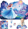 Princess Floor Puzzles for Kids Ages 4-6, 54 Pieces Magical Princess & Castle Floor Puzzles for Kids Girls Ages 3-5, Learning Educational Jigsaw Puzzles Toys Great Gifts