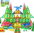 Dinosaur Toys Magnetic Tiles Jurassic Scenes Dinosaur World, Magnetic Blocks STEM Sensory Toddler Kids Games, Creative Toys Gifts for 3+ Years Old Boys Girls for Kids 3-5 5-7