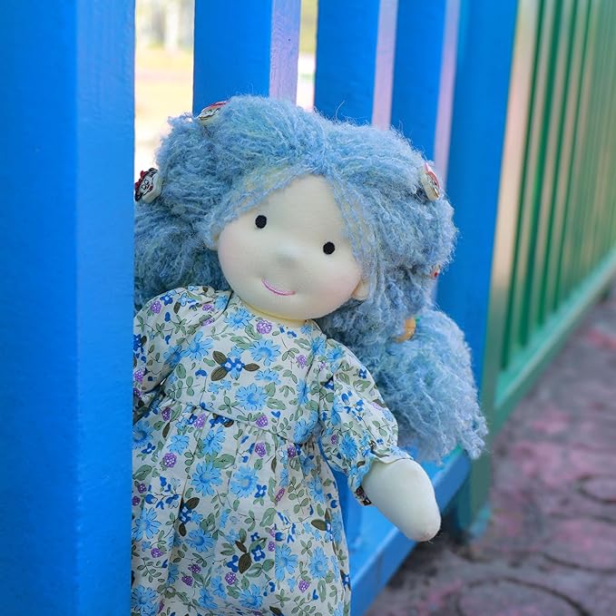 BlissfulPixie Coco 12in Handmade Waldorf Doll - Personalized Collectible Plush Toy for Kids Birthday Gift with Box