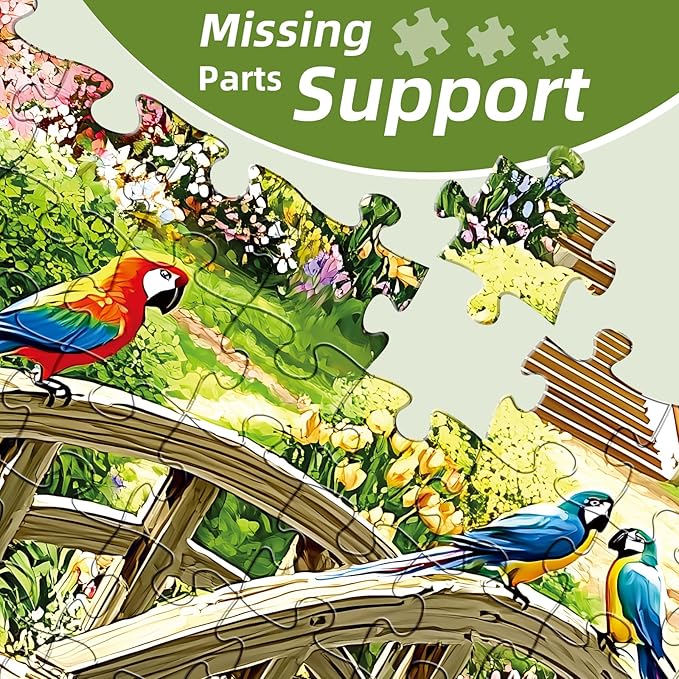 Puzzles for Adults 500 Pieces,Charming Lakeside Church Puzzle for Adults,Beautiful Flower & Parrot Jigsaw Puzzles for Kids Seniors Teens,Puzzles for Family Game Nights & Holiday Party Gifts,20.5x15 In
