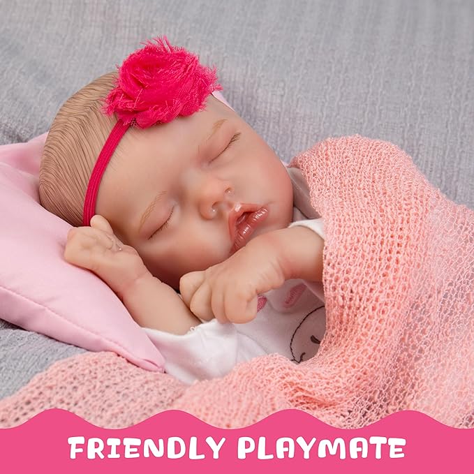Newborn Baby Doll 20-Inch Sleeping Realistic Baby Dolls Full Body Soft Vinyl Baby Doll Girls Adorable Real Life Baby Dolls with Clothes and Toy Accessories for Kids Age 3+