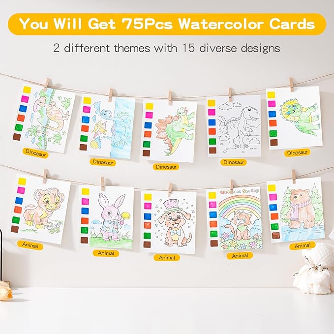 Rotu Party Favors for Kids 4-8, 15 Pack Goodie Bags Stuffers for Kids Paint with Water Coloring Books for Ages 8-12 Watercolor Painting Set Birthday Gifts Classroom Prizes, 106Pcs