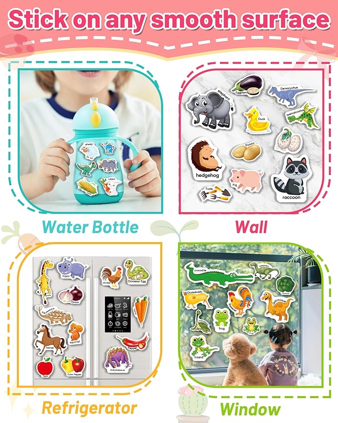 3 Pack Reusable Sticker Book for Toddlers 2-4 Years, Toddler Sticker Book for Kids, Toddler Activities Crafts Preschool Learning Travel Toys Birthday Gifts for Boys Girls Ages 1-3, 2-4, 3-5