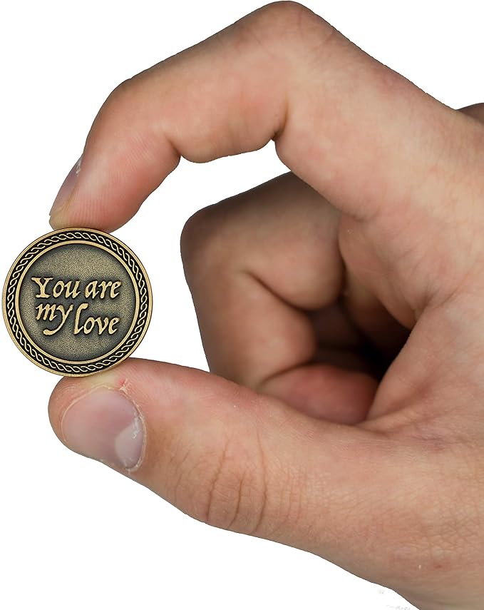 Bulk Set of 10 Romantic Love Expression Coins, You are My Love, All I Want is You, Anniversary Pocket Tokens for Date Night, Love Gift for Men & Women, from Him or Her
