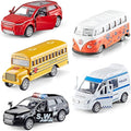 KIDAMI Die-cast Metal Toy Cars Set of 5, Openable Doors, Pull Back Car, Gift Pack for Kids (Official Car)