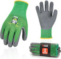 Vgo... 2-Pairs Age 3-5Kids Garden Gloves, Bamboo Fibre Toddler Gardening Gloves, Children Yard Safety Work Gloves,Rubber (Size XXXS, Green, KID-RB6026)