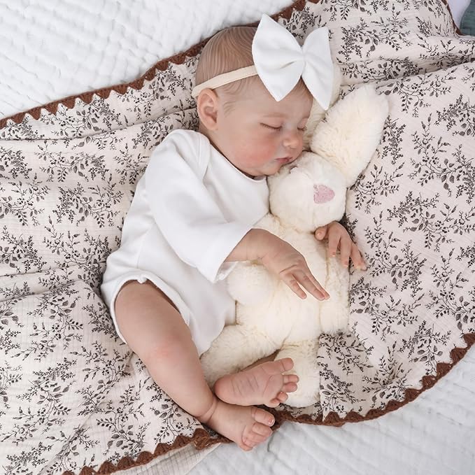 Reborn Baby Dolls - 20 Inch Lifelike Newborn Baby Doll, Realistic Baby Doll with Advanced Painted Veins, Look Real Sleeping Girl Baby with Soft Cloth Body for Kid Age 3+ Laura