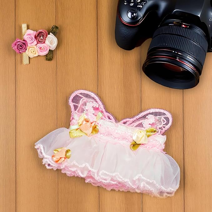 17cm Doll Clothes - Princess Dress with Velvet Hair Bow, Party Outfits for Plush/Blind Box, Luxury Chic Style Set, High-End Fashion Accessories (Wedding Dress)