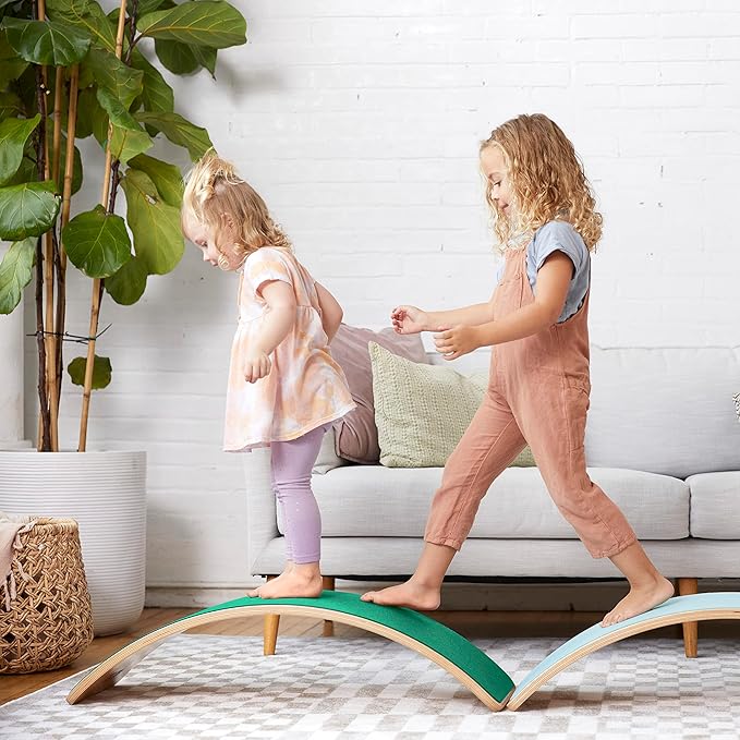 ECR4Kids Balance Board with Felt Base, Montessori Toy, Green