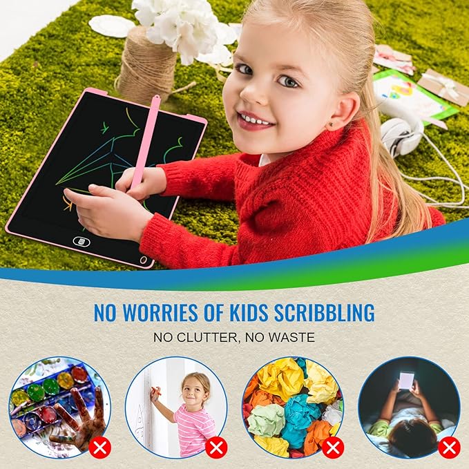 3 Pack 12 Inch LCD Writing Tablet for Kids, Colorful Doodle Board, Eye Protection Drawing Tablet with Lock & Erase FUNC, Birthday Gifts and Toys for 3-8 Year Old Boys(Blue, Pink, Purple)