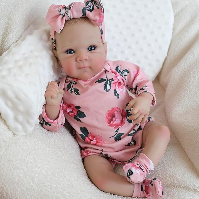 Realistic Reborn Baby Dolls-18 Inch Real Life Baby Dolls Girl Lifelike Baby Doll with Accessories for 3+ Years Old (Red)