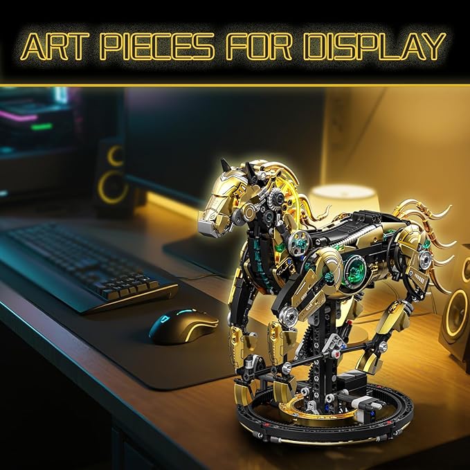 Mechanical Horse Building Sets, Compatible with Lego Animals, Animal Collection Toy, Home or Office Decor for Adults, STEM Building Gift for Teens Boys and Girls 8-14 (1055PCS)