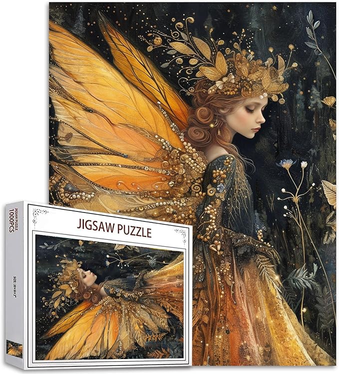 Tucocoo 1000 Piece Jigsaw Puzzles for Adults Autumn Leaves Princess Jigsaw Puzzle Retro Abstract Butterfly Girls 1000 Pieces Puzzles for Challenging Family Activity Game DIY Puzzle Wall Decor Gifts
