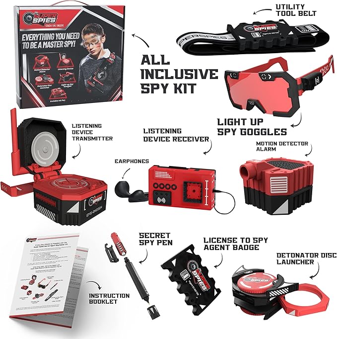 SuperSpies Secret Agent Spymaster Kit - Spy Gear Ninja Toys and Gadgets for Kids 8-12 Detective Kit