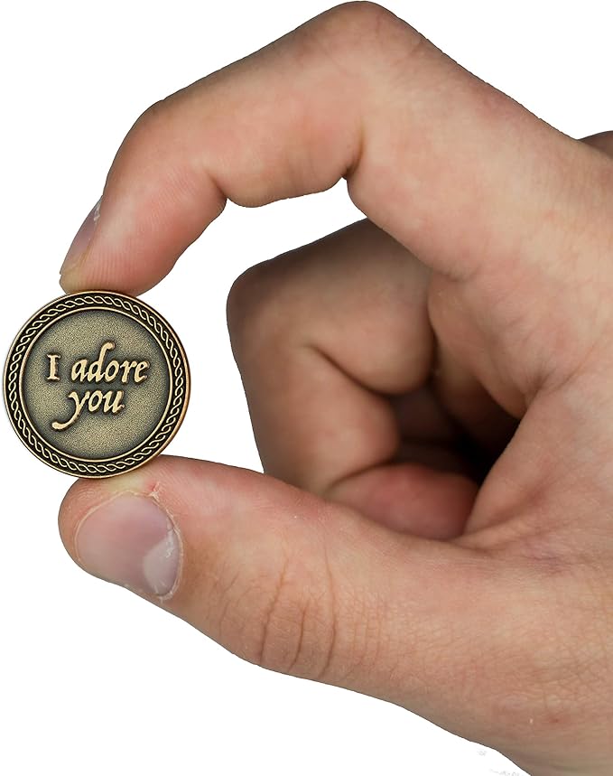 Bulk Set of 3 Romantic Love Expression Coins, I Adore You, I Want a Lifetime with You, Anniversary Pocket Tokens for Date Night, Love Gift for Men & Women, from Him or Her