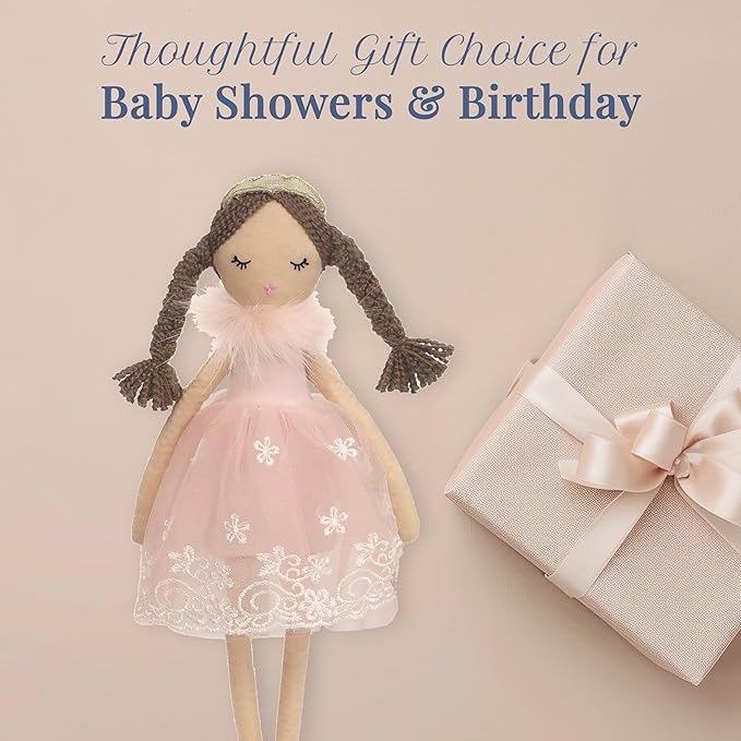MON AMI Princess Doll Paige (Small) – 15”, Soft & Elegant Stuffed Plush Princess Doll, Use as Toy or Room Decor, Great Gift for Kids of All Ages