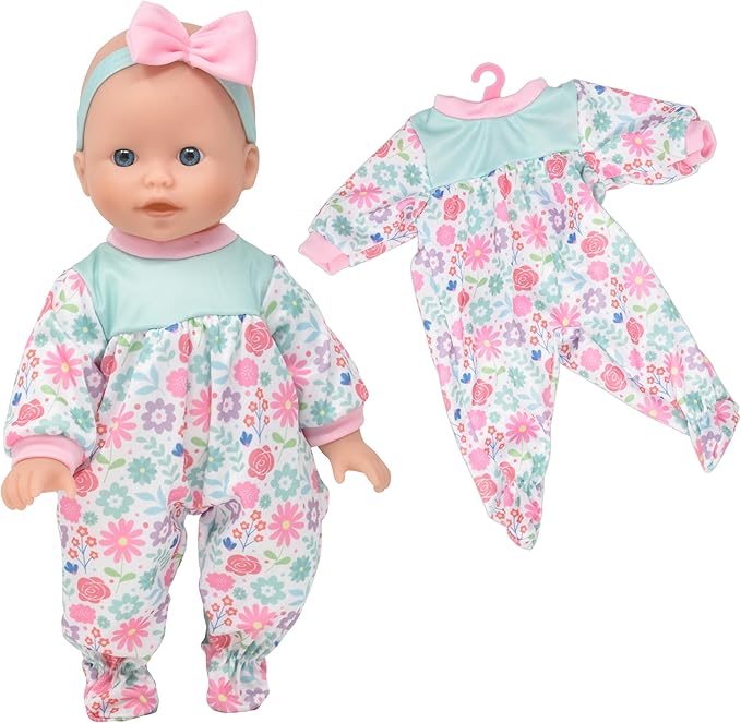 Gift Boutique Baby Doll 14 Inch Soft Body with Clothes & Accessories Sets of Outfits with Hangers Teddy & Toy Blocks Playset Wardrobe Storage Closet, Ideal Gift for Kids - Set of 4
