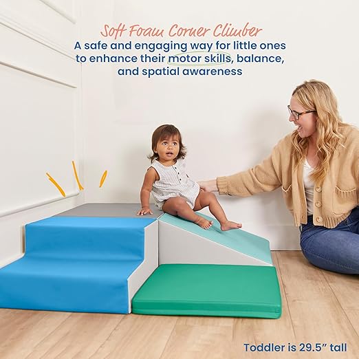 ECR4Kids SoftZone Little Me Corner Climber, Toddler Playset, Contemporary, 4-Piece
