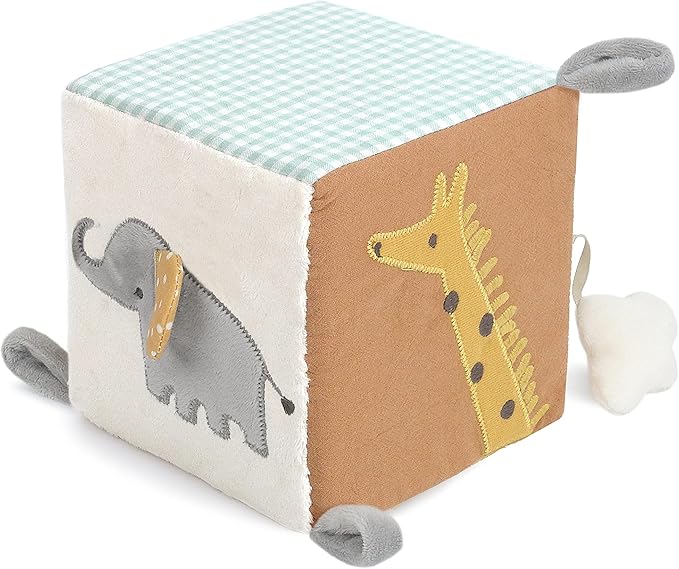 MON AMI Safari Activity Cube for Toddlers – 5.5x5.5x5.5”, Montessori Toys for Babies & Toddlers, Sensory Interactive Learning Toys
