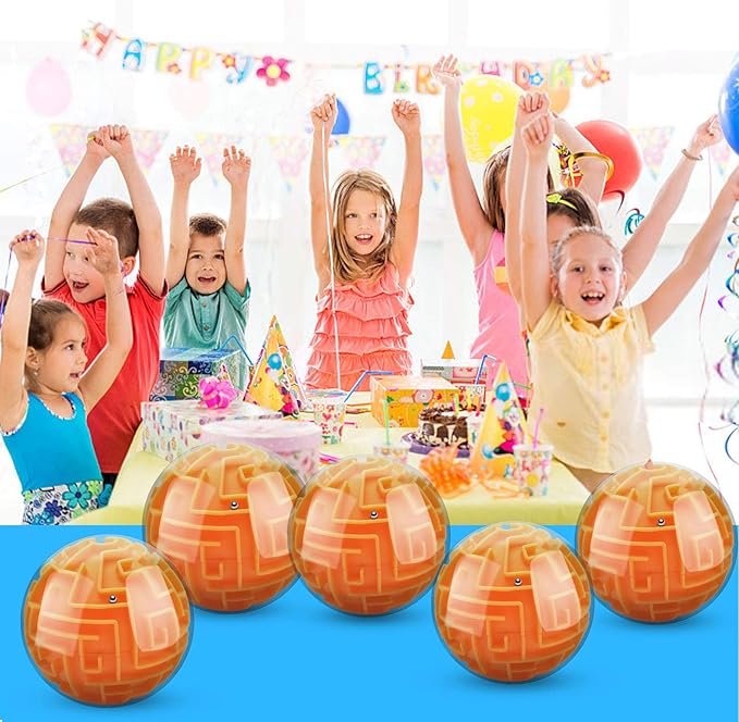 YongnKids Amaze 3D Memory Sequential Maze Ball Puzzle Toy Gifts for Kids Adults - Challenges Game Lover Tiny Balls Brain Teasers Game (Orange)