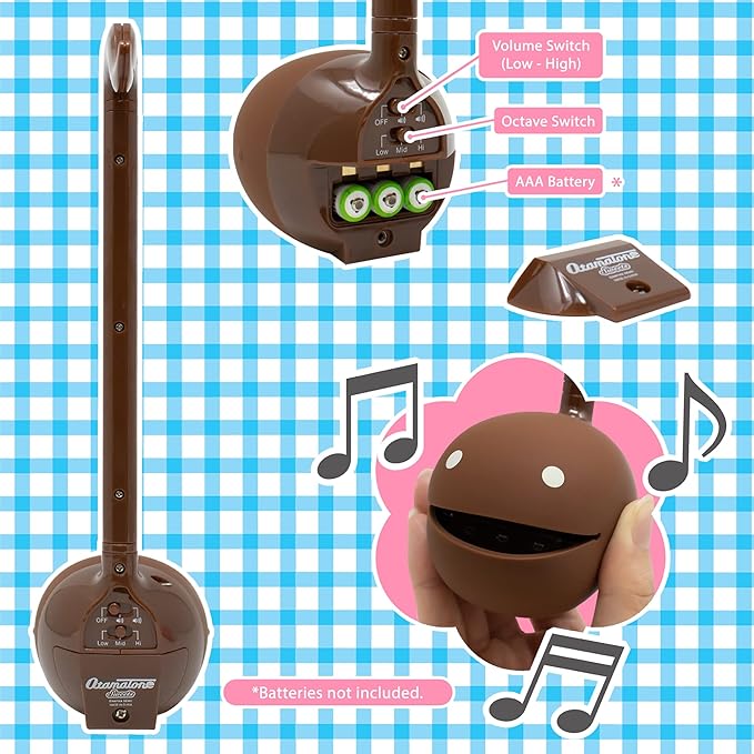 Otamatone Japanese Electronic Musical Instrument Portable Music Synthesizer from Japan by Maywa Denki Studio Award Winning, Educational Fun Gift for Children Teen Adult - Chocolate Strawberry Mint Set