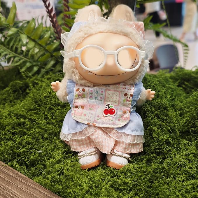 17cm Doll Clothes Set, Cute Girls Doll Outfits Set, 4 PCS Blue Maid Style Outfits Exquisite Accessories