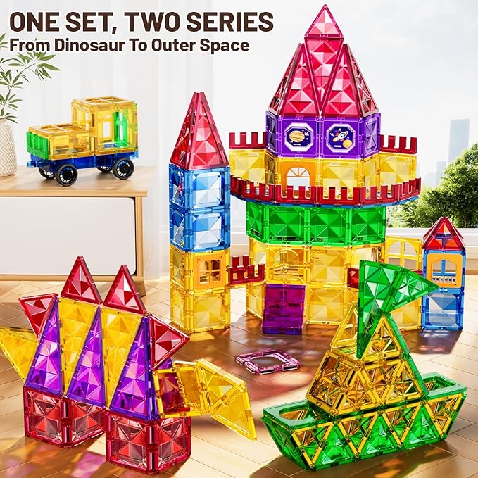 Magnatiles for Toddlers 1-3, Toddler Magnet Building Blocks Tiles Toys for Kids Ages 1-3 4-8, Preschool Learning Sensory Educational Gifts Toys for Boys and Girls 3+ Year Old