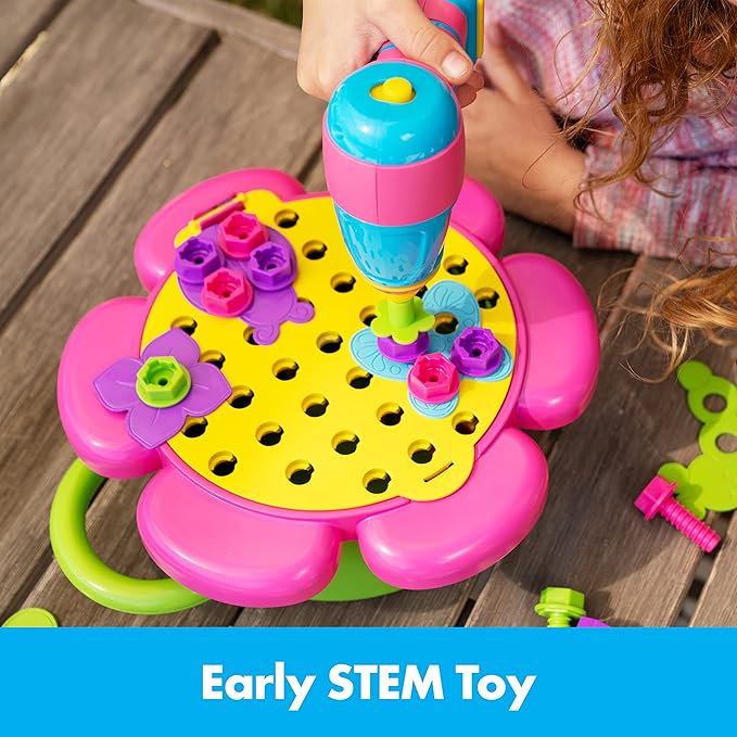 Educational Insights Design & Drill Flower Power Studio, Drill Toy, 50-Pieces, Gift for Kids Ages 3+