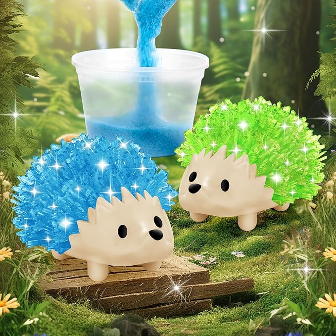 sdaymol Crystal Growing Kit for Kids - 2 Colors Hedgehog to Grow Fast in (24H),Science Experiments Learning & Educational Toys,Science Kits for Kids Age 8-12 STEM Project Gifts for Boys & Girls 6+