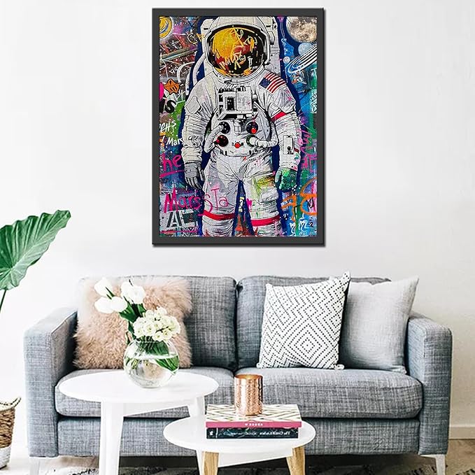 Tucocoo Graffiti Astronaut Jigsaw Puzzles for Adults 1000 Pieces, Space Abstract Art Jigsaw Puzzle 20x27 Inch Colorful DIY Handwork Puzzles for Home Decoration, Family Puzzle Perfect for Game Nights