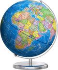 Orionstar 13" Large World Globe with Stand, Educational Globe for Kids Learning, Colorful HD World Map Details, Illuminated Globes Lamp with Stable Heavy Metal Base, Constellation